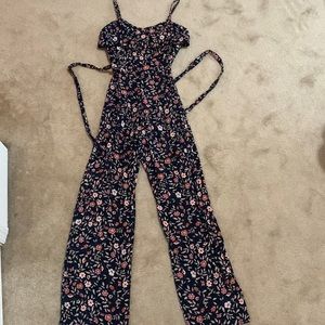 Floral Ruffle Top Jumpsuit